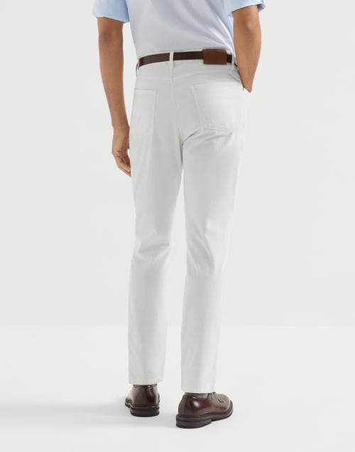 Traditional fit five-pocket trousers for Man in White | Brunello