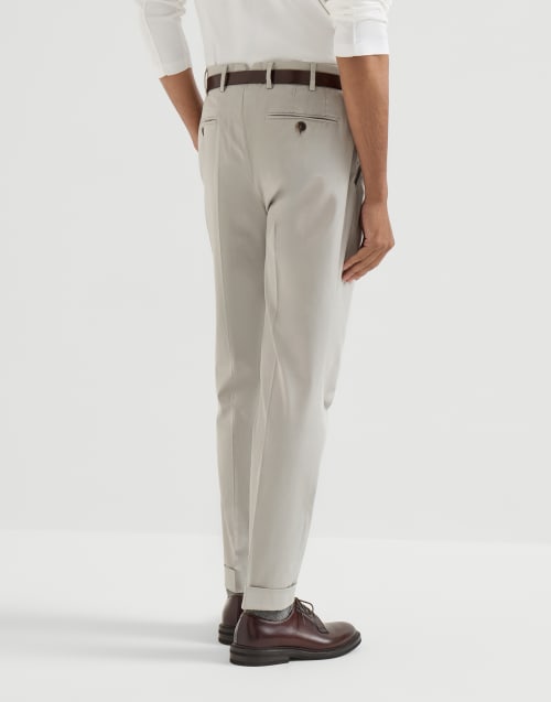 Comfort gabardine trousers for Man in Light Grey | Brunello Cucinelli