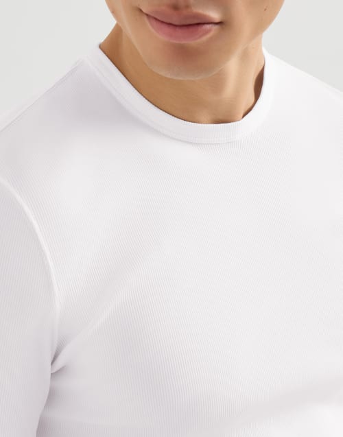 メンズ 向け ホワイト フェイクレイヤリング Tシャツ | Brunello Cucinelli