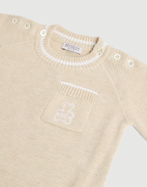 Комбинезон Baby Bernie из трикотажа Песочный Малыши - Brunello Cucinelli