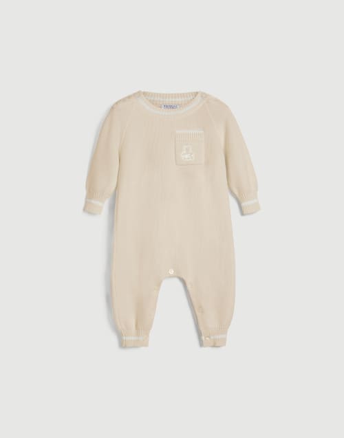 Комбинезон Baby Bernie из трикотажа Песочный Малыши - Brunello Cucinelli