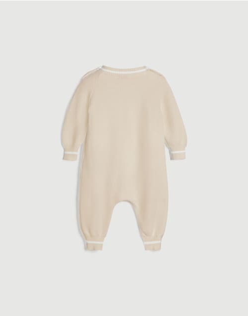 Комбинезон Baby Bernie из трикотажа Песочный Малыши - Brunello Cucinelli