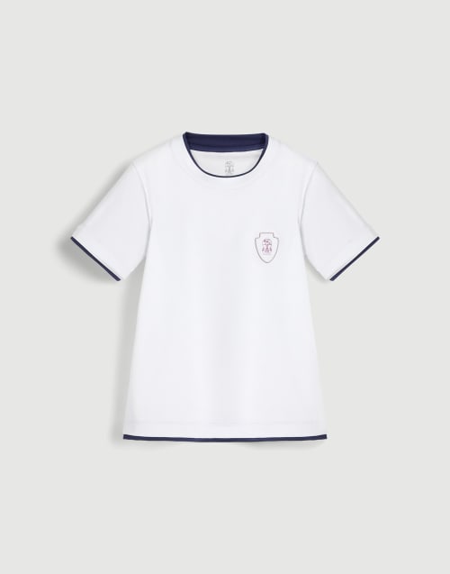 〈新品〉ブルネロクチネリ　ボーイズ白Ｔシャツ１２Ｙ Comfort nylon T-shirt for Boys in White | Brunello Cucinelli