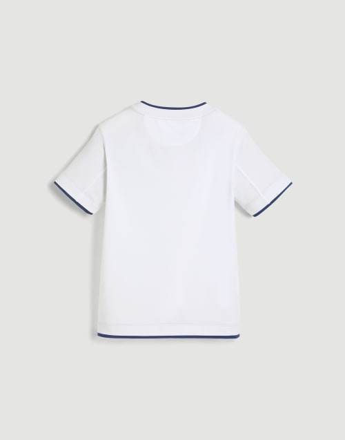 Comfort nylon T-shirt for Boys in White | Brunello Cucinelli