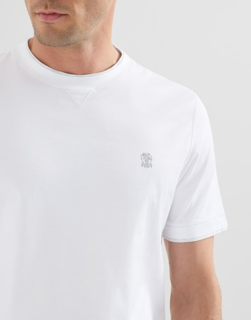 トップス Brunello Cucinelli White T-shirt Crew-neck T-shirt for Man in White | Brunello Cucinelli