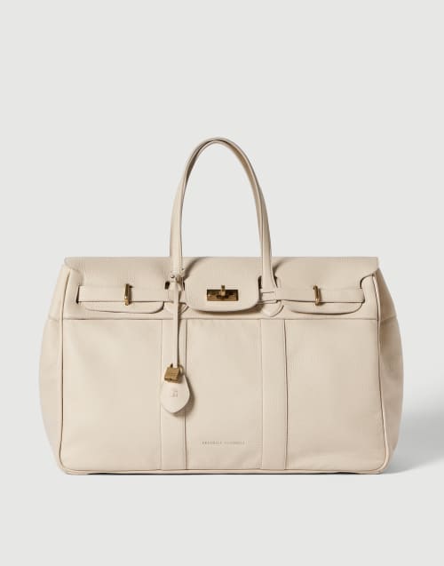 Explorer travel bag in deerskin for Woman in Ivory | Brunello