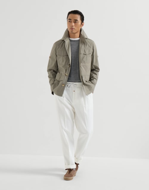 Water-resistant safari jacket for Man in Khaki | Brunello Cucinelli