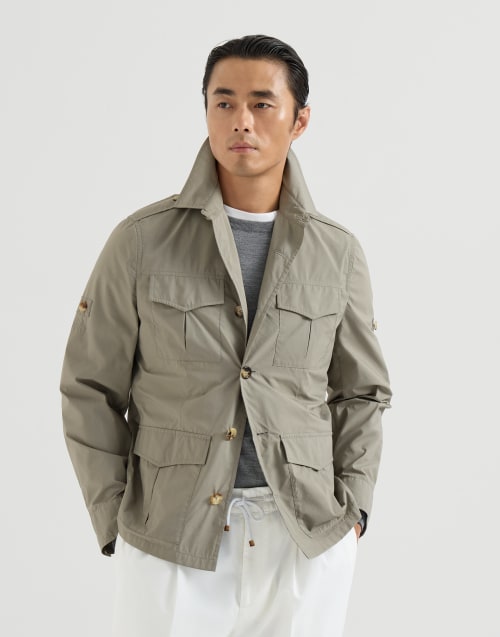 ジャケット・アウター BRUNELLO CUCINELLI / SAFARI JACKET 50 Water-resistant safari jacket for Man in Khaki | Brunello Cucinelli