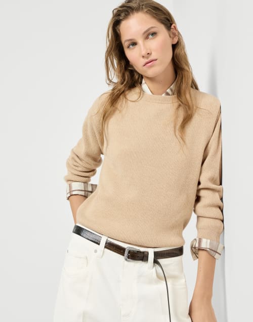 Jersey de cachemir y vicuña Arena Mujer - Brunello Cucinelli