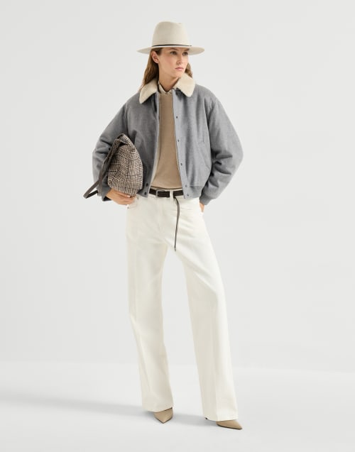 Jersey de cachemir y vicuña Arena Mujer - Brunello Cucinelli