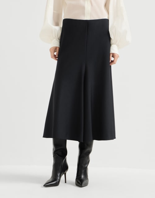 Twill Flute skirt Black Woman - Brunello Cucinelli