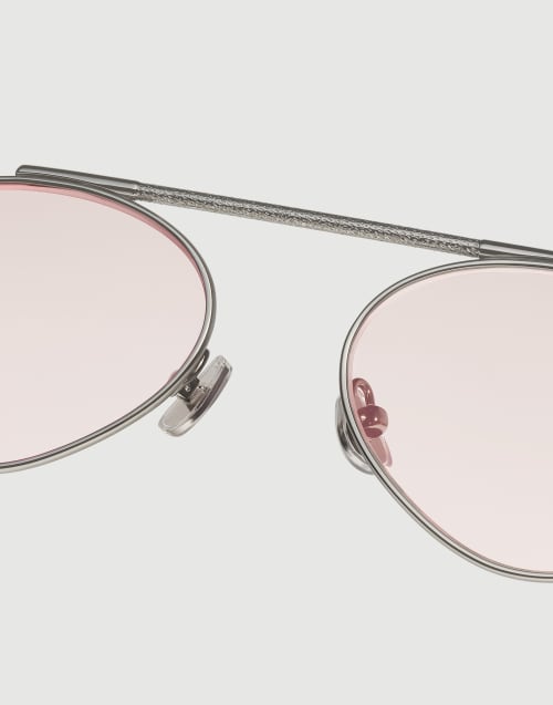 Oval titanium aperitif frame Anthracite Eyewear - Brunello Cucinelli