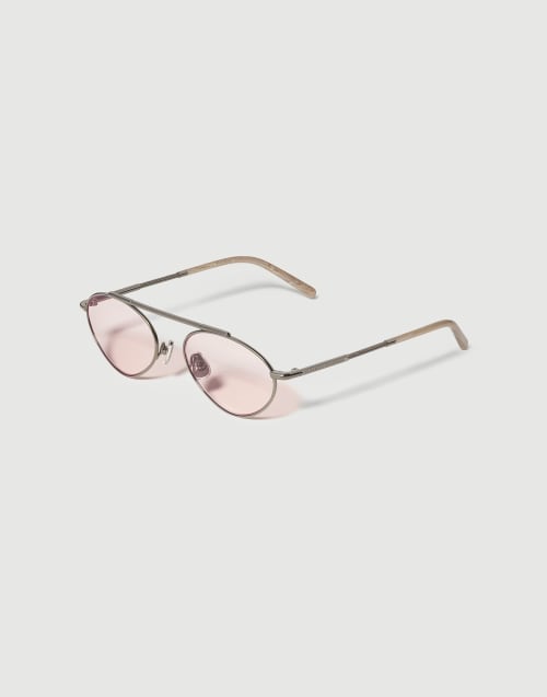 Oval titanium aperitif frame Anthracite Eyewear - Brunello Cucinelli