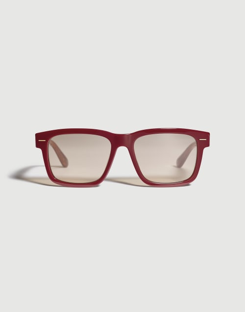 Square acetate aperitif frame in Bordeaux | Brunello Cucinelli