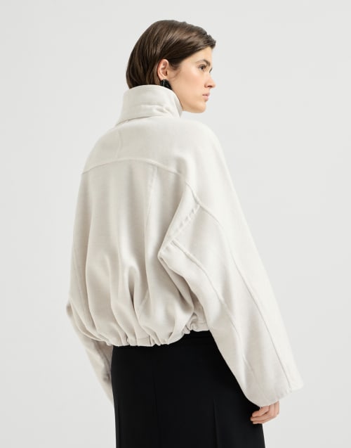 Hand-crafted bomber jacket for Woman in Grey | Brunello Cucinelli