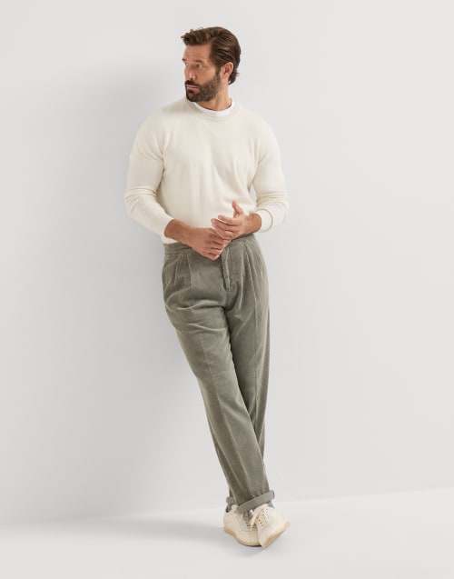 Garment-dyed trousers for Man in Brown | Brunello Cucinelli