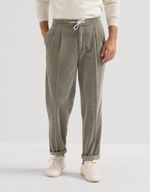 Garment-dyed trousers for Man in Brown | Brunello Cucinelli
