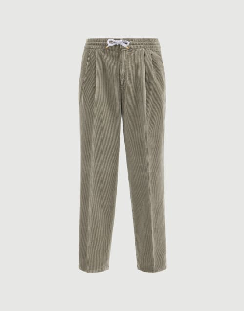 Garment-dyed trousers for Man in Brown | Brunello Cucinelli
