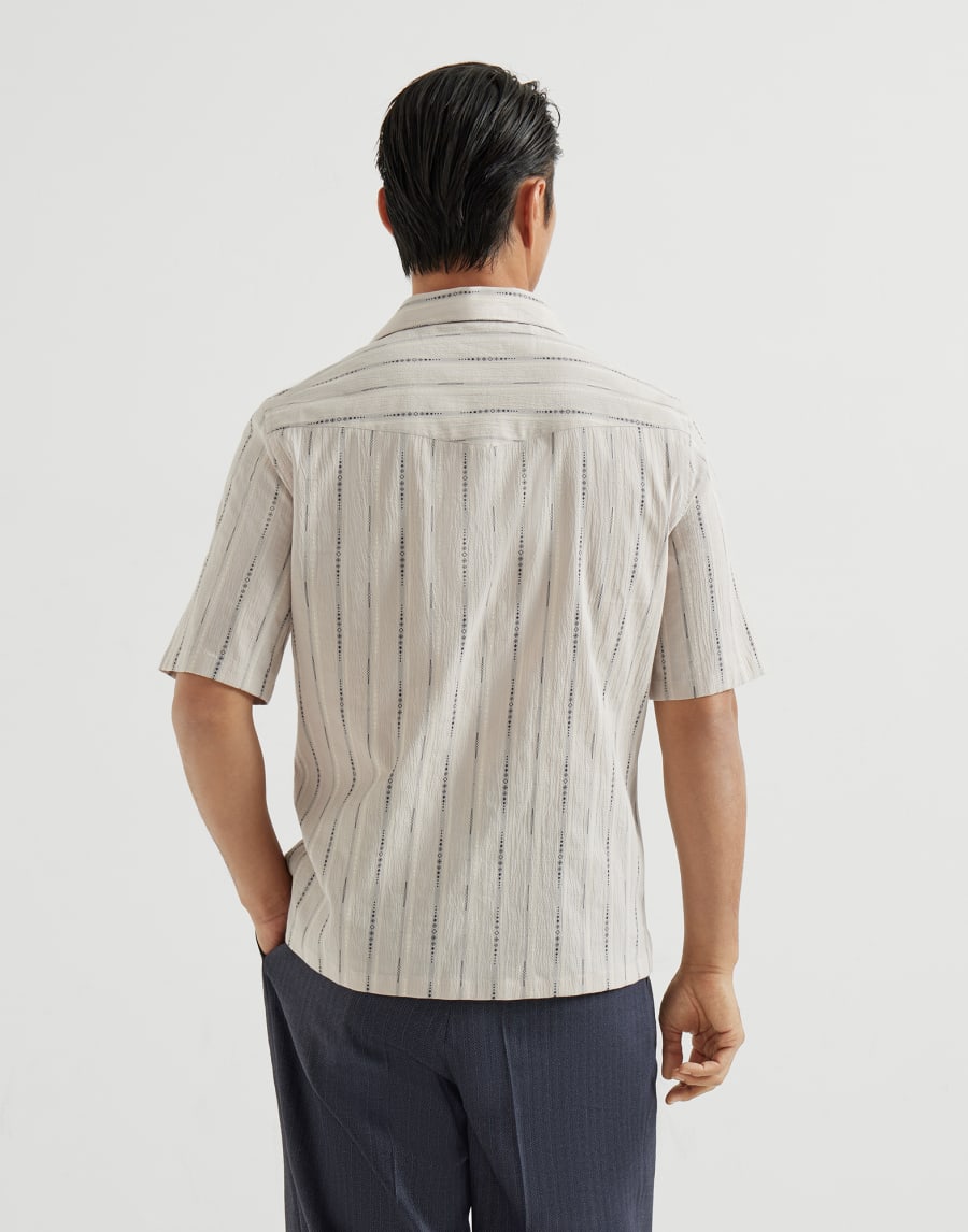 シアサッカー シャツ パナマ メンズ - Brunello Cucinelli