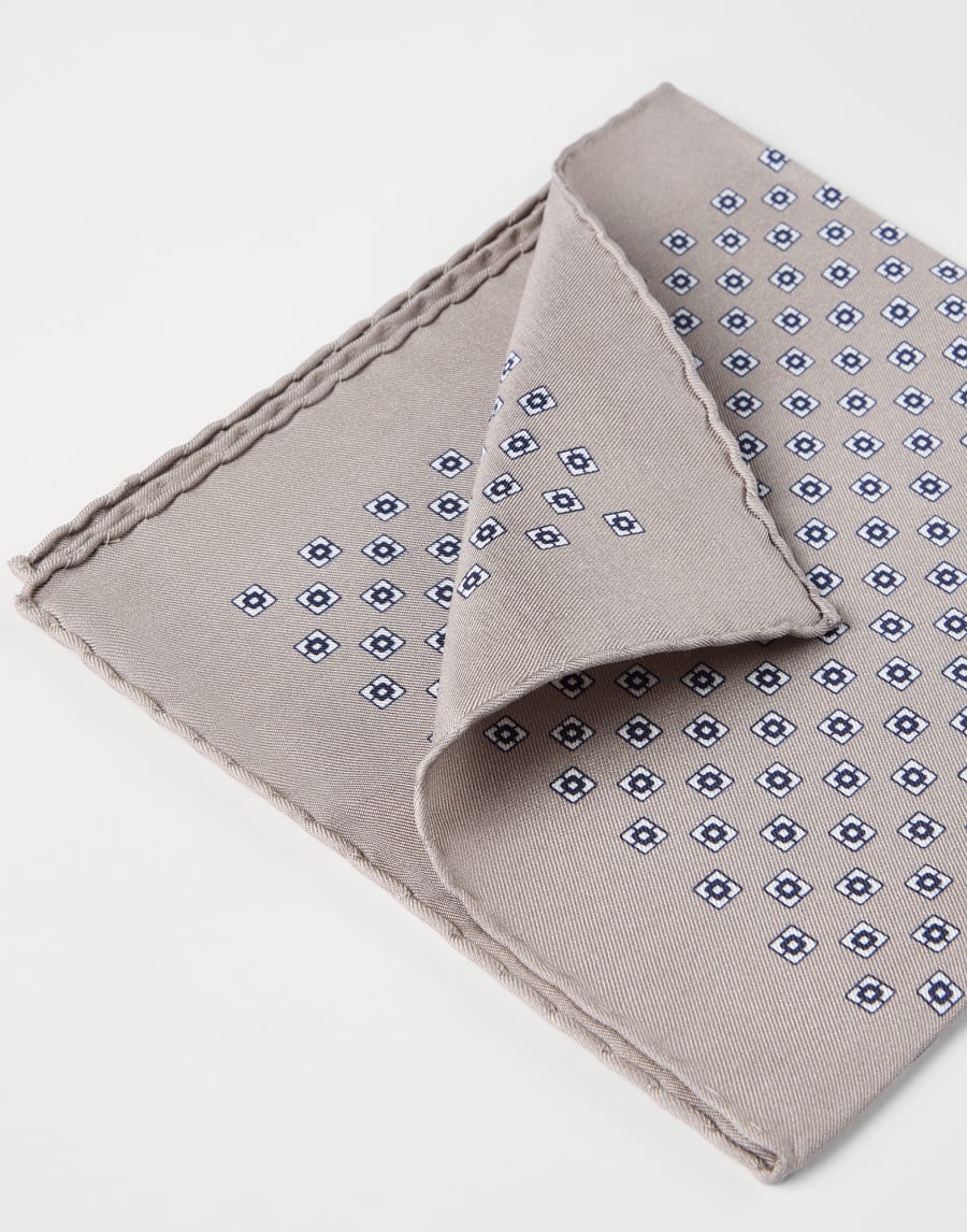 Silk pocket square Light Brown Man - Brunello Cucinelli