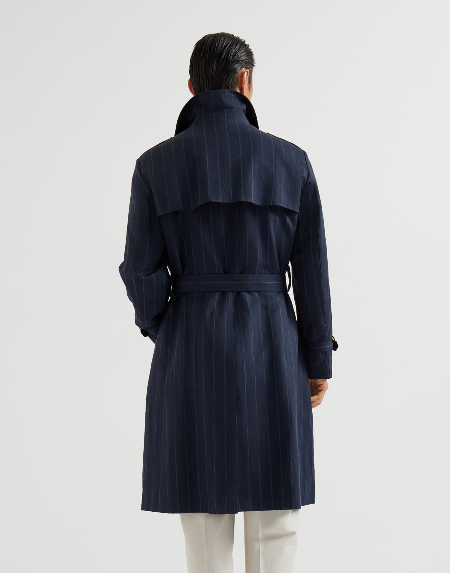 Gabardina con rayas diplomáticas Azul Hombre - Brunello Cucinelli