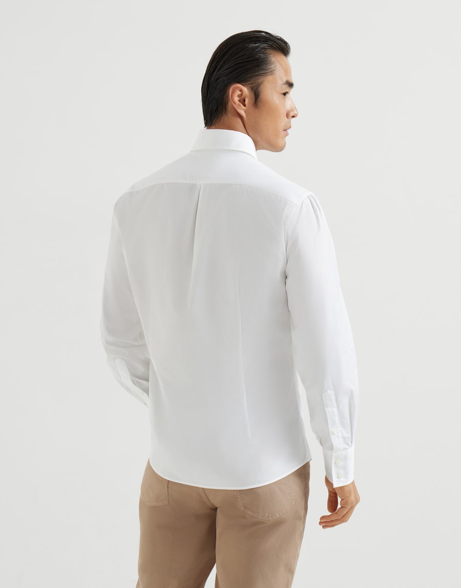 斜纹布衬衫 白色 男款 - Brunello Cucinelli