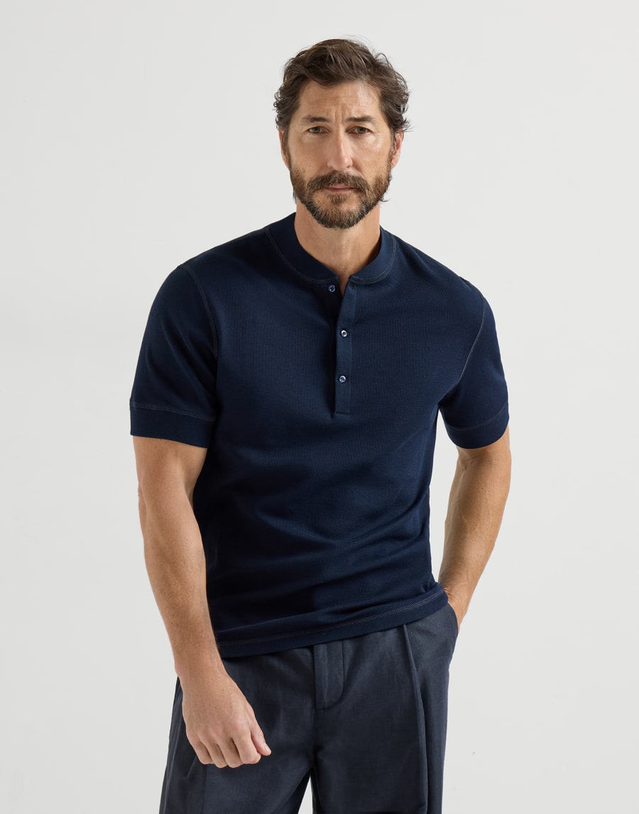 コットンジャージー Tシャツ コバルト メンズ - Brunello Cucinelli