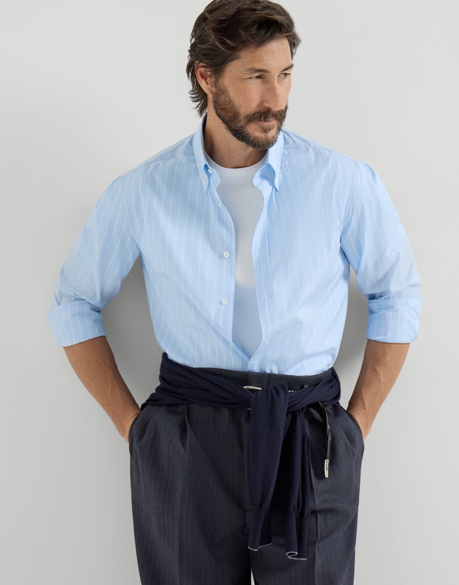 Button-down collar shirt Azure Man - Brunello Cucinelli