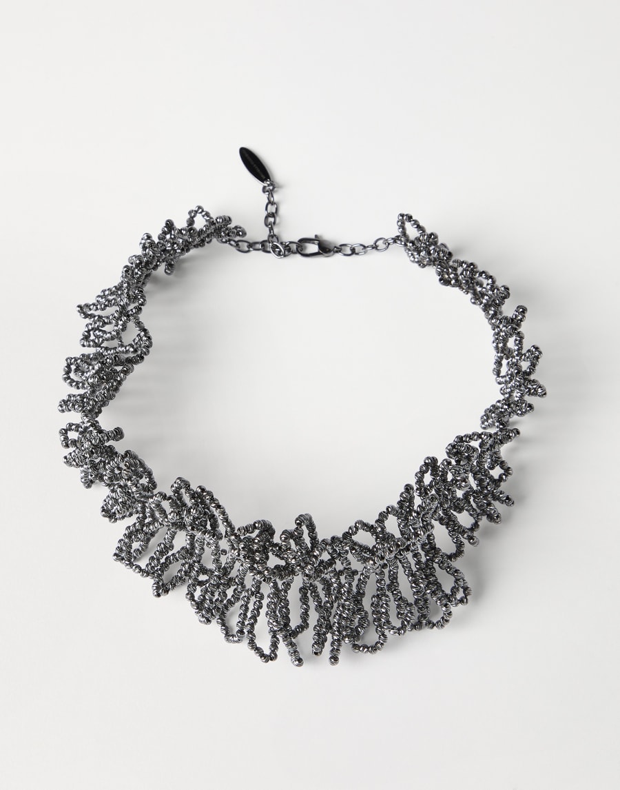 Collier choker en argent Lignite Femme - Brunello Cucinelli