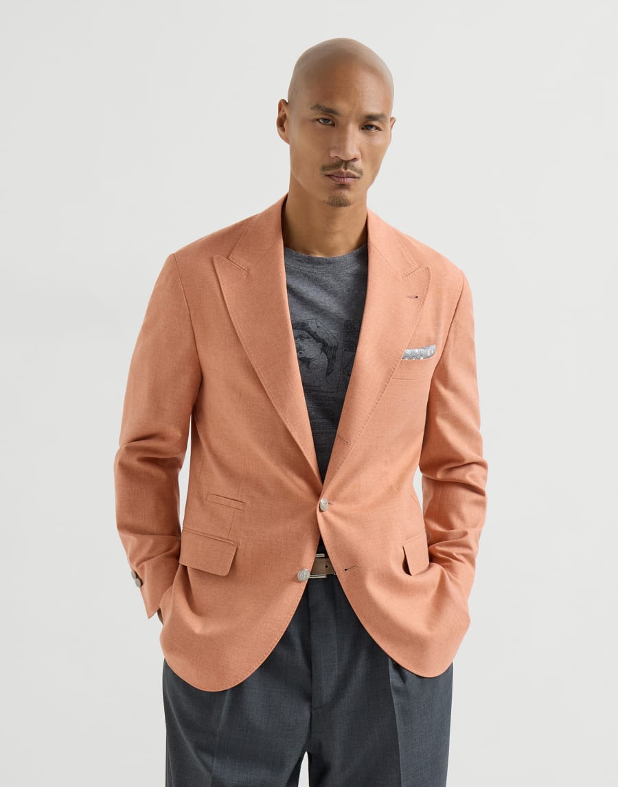 Blazer with peak lapel Apricot Man - Brunello Cucinelli