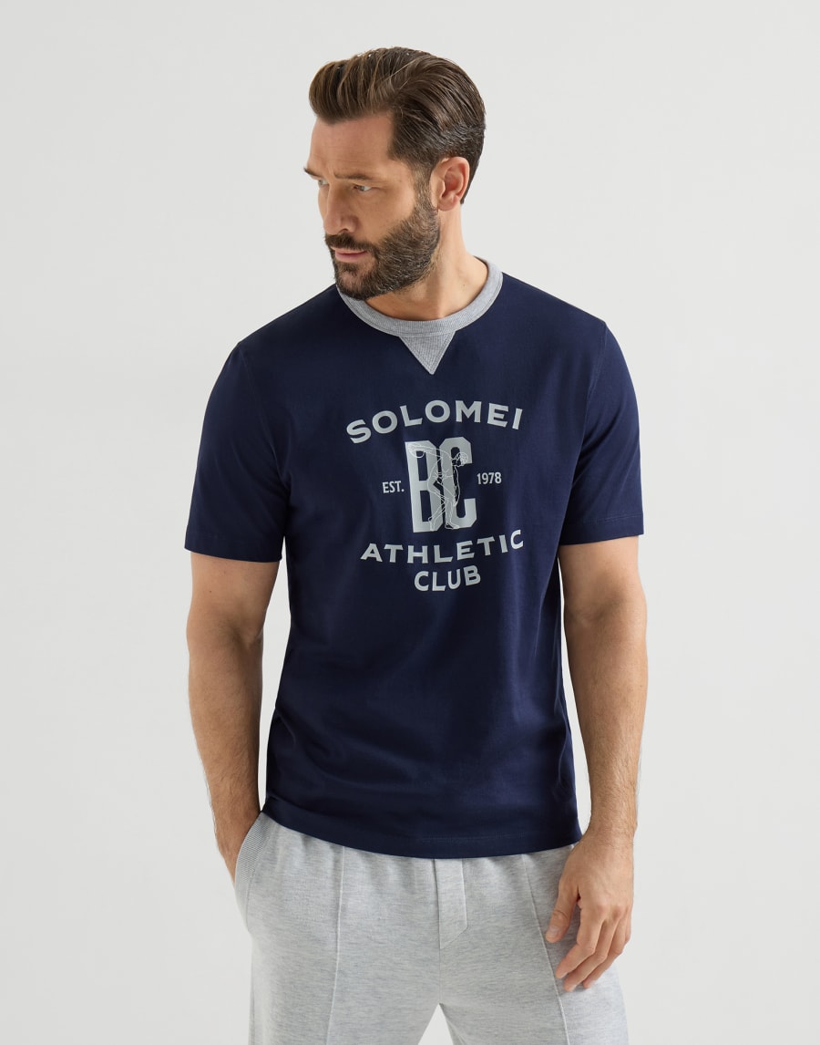 プリント Tシャツ コバルト メンズ - Brunello Cucinelli