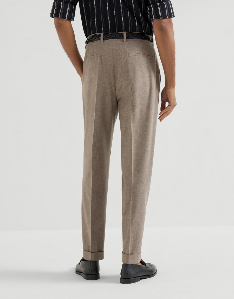 タック入り トラウザーズ ライトブラウン メンズ - Brunello Cucinelli