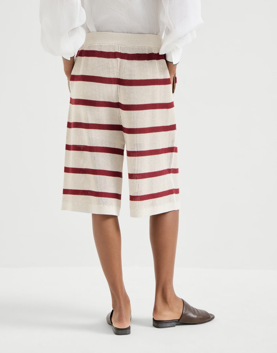 コットンニット バミューダパンツ ボルドー レディース - Brunello Cucinelli