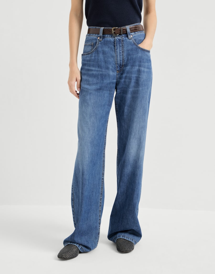 Pantalón Contemporary Loose Denim Mujer - Brunello Cucinelli