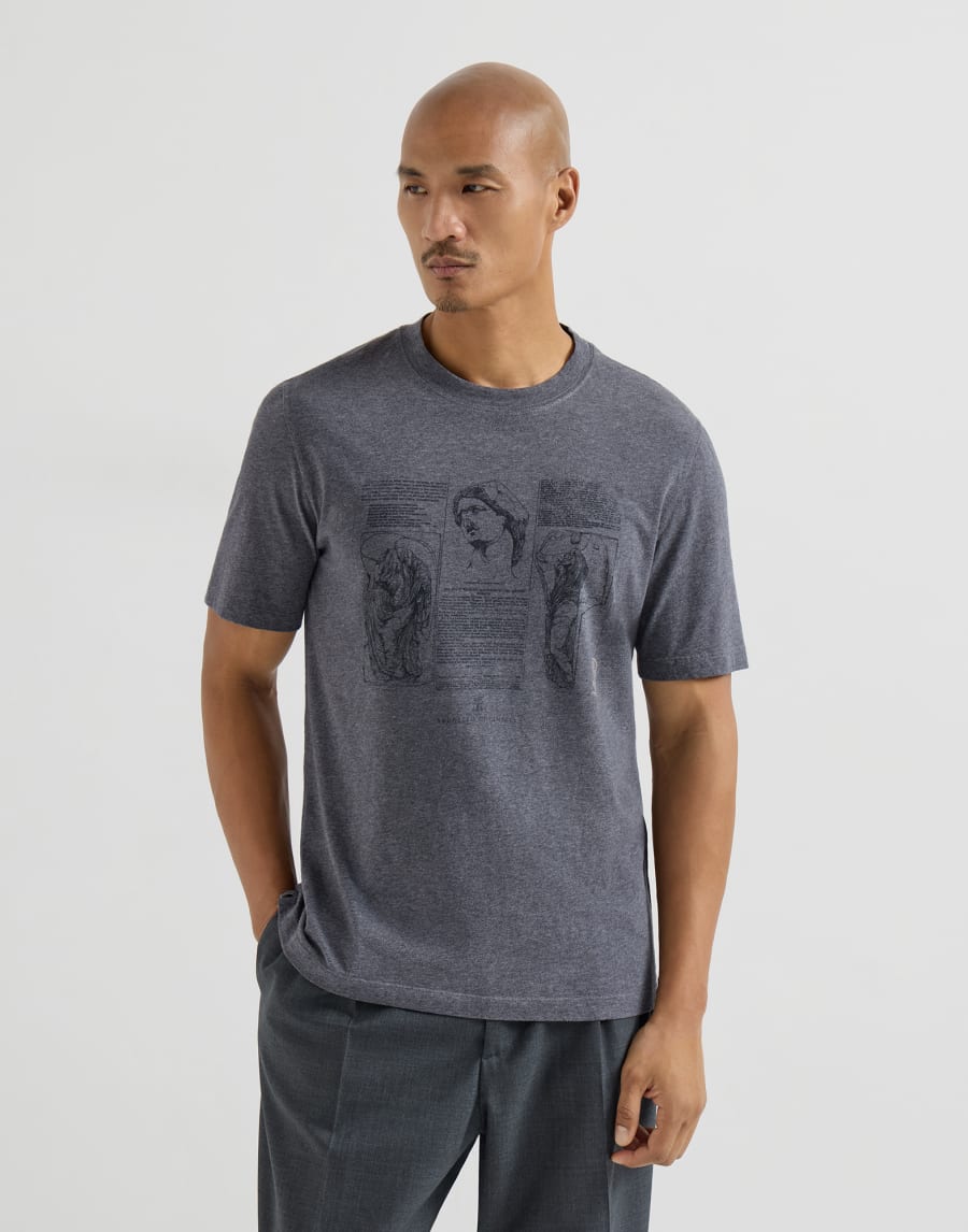 ジャージー Tシャツ アントラサイト メンズ - Brunello Cucinelli