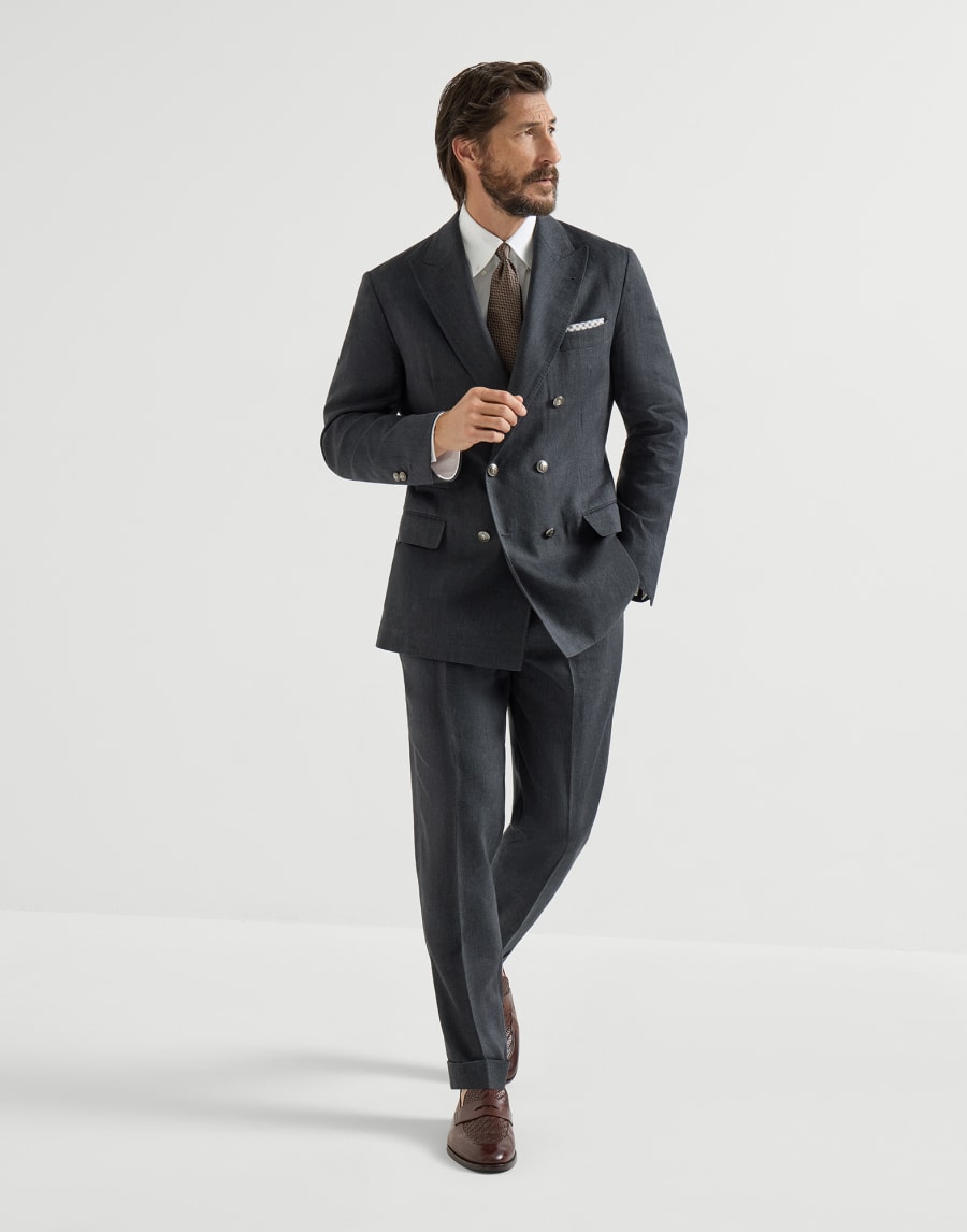 Chevron Leisure suit Anthracite Man - Brunello Cucinelli