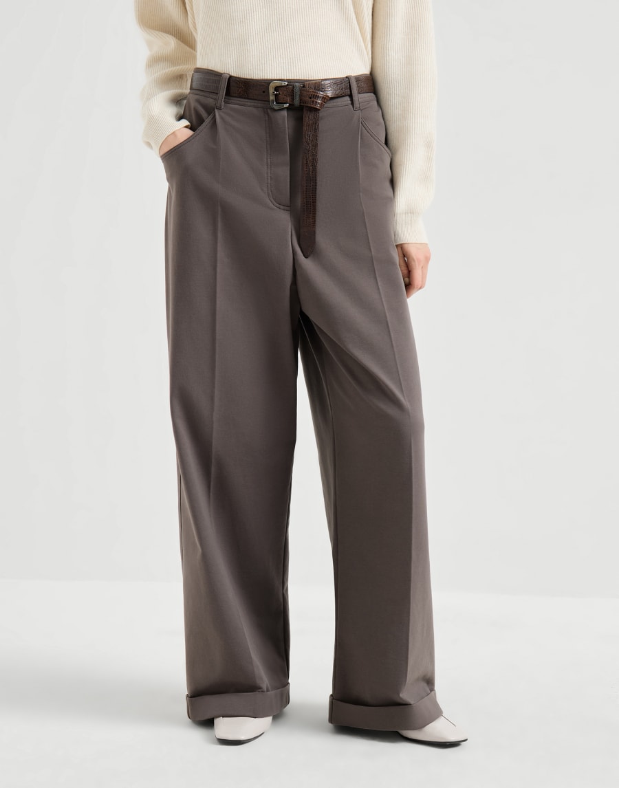 Wide track trousers Brown Woman - Brunello Cucinelli