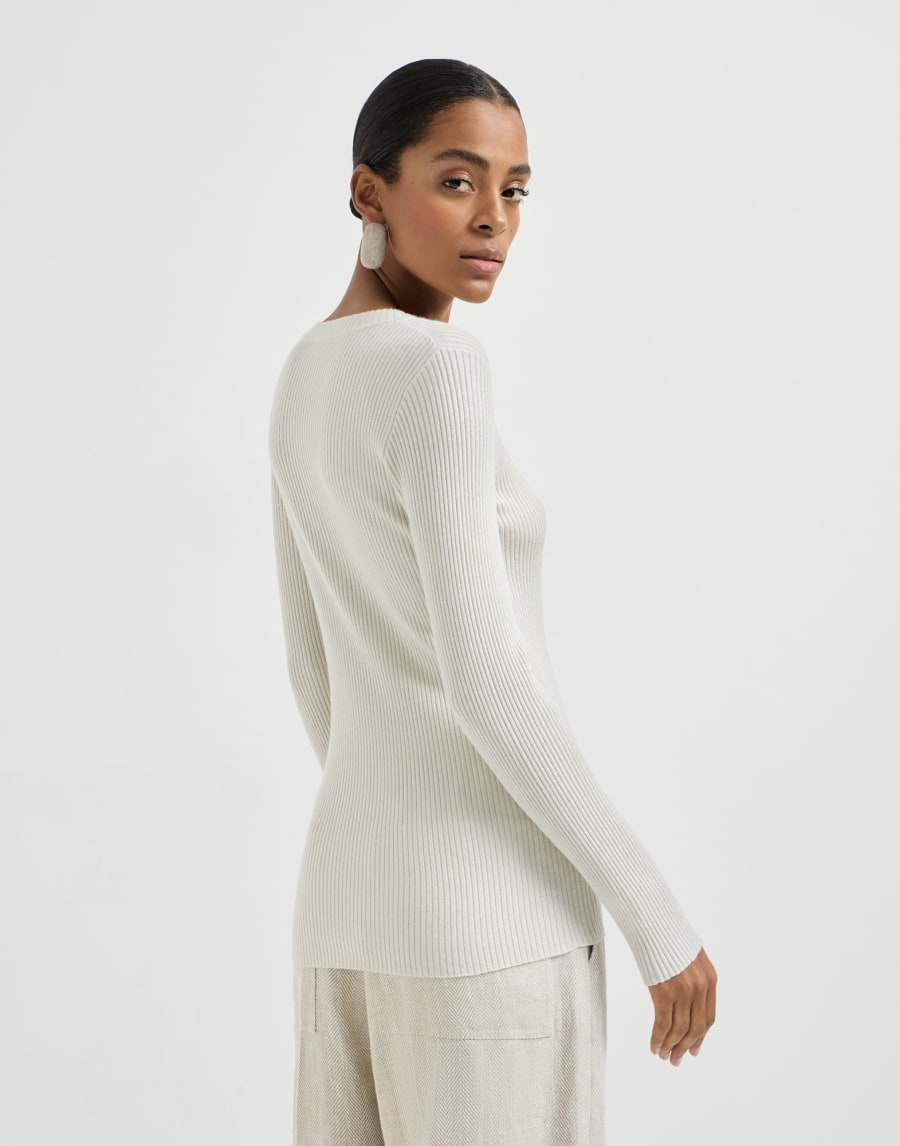 Cashmere and silk Sparkling sweater White Woman - Brunello Cucinelli