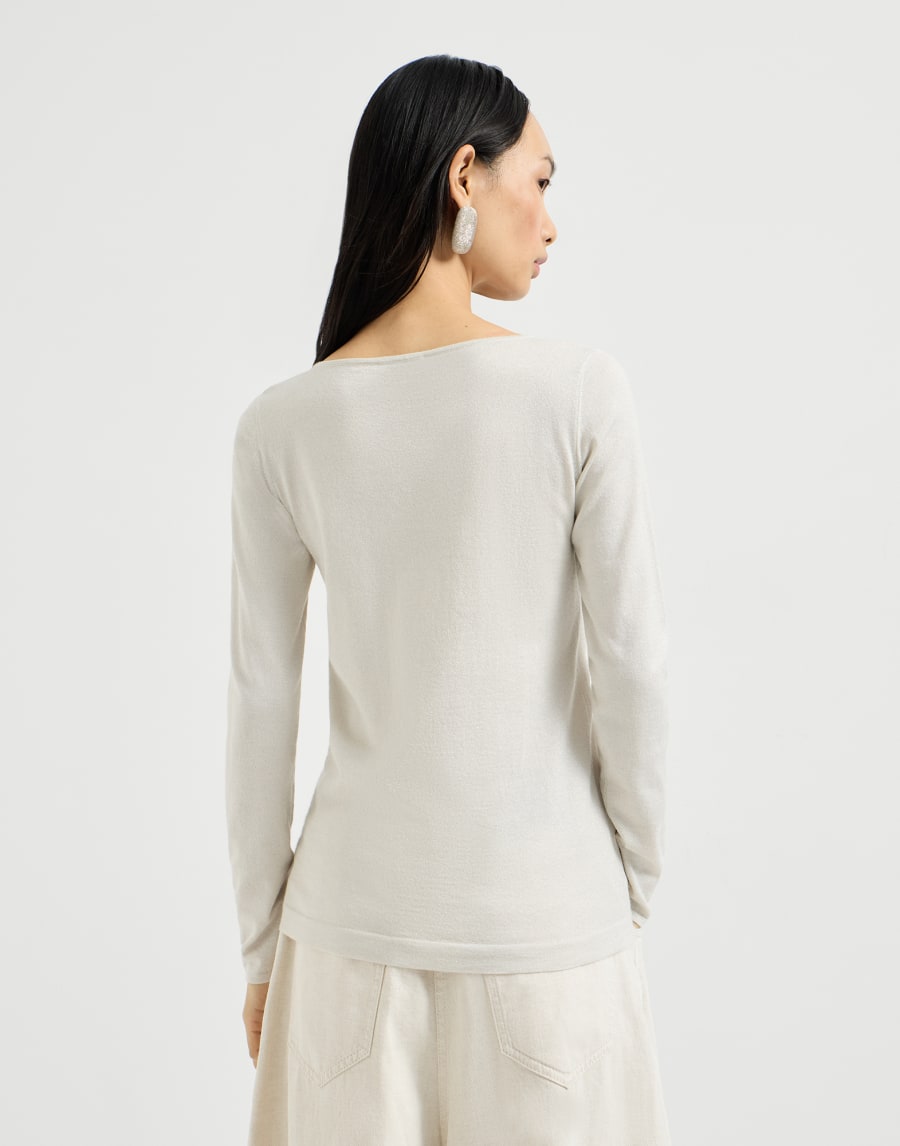 Pullover aus Kaschmir und Sparkling-Seide Milch Damen - Brunello Cucinelli