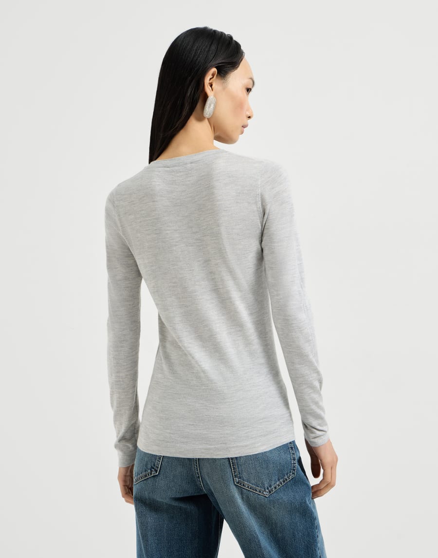 Pull en cachemire et soie Gris Clair Femme - Brunello Cucinelli