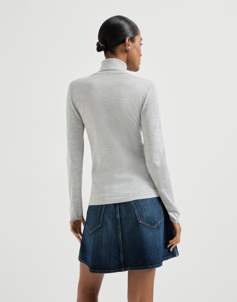 Cashmere and silk sweater Light Grey Woman - Brunello Cucinelli