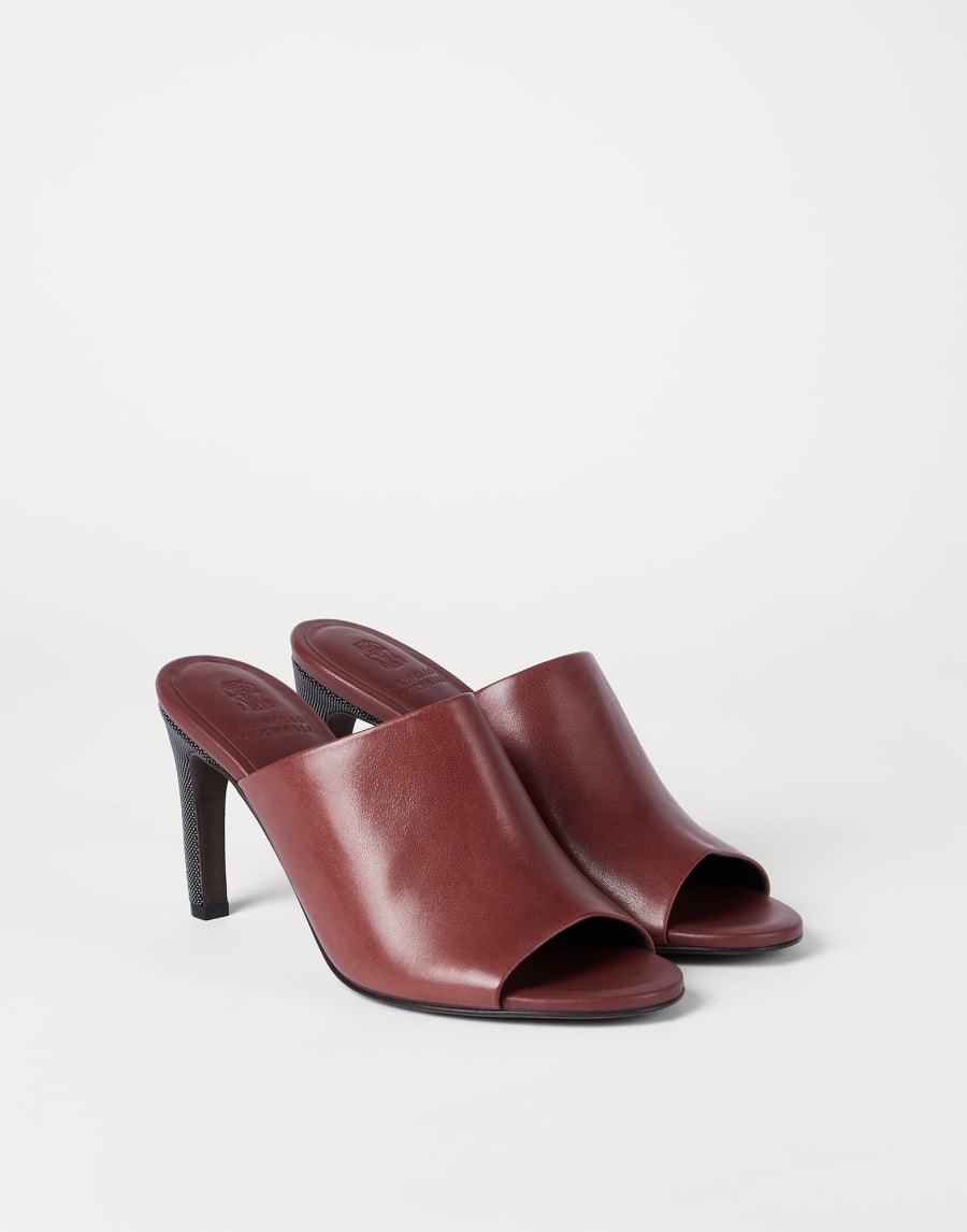 Mules en cuir Classic Rouge Brique Femme - Brunello Cucinelli