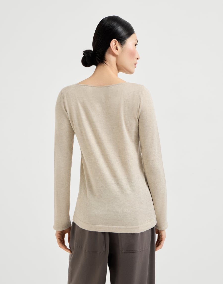 Jersey de cachemir y seda Sparkling Desierto Mujer - Brunello Cucinelli