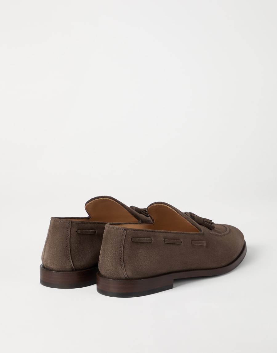 Suede loafers with tassels Brown Man - Brunello Cucinelli
