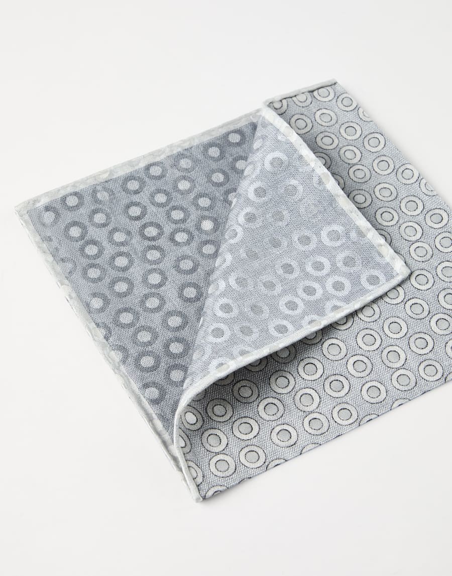 Spotted pocket square Grey Man - Brunello Cucinelli