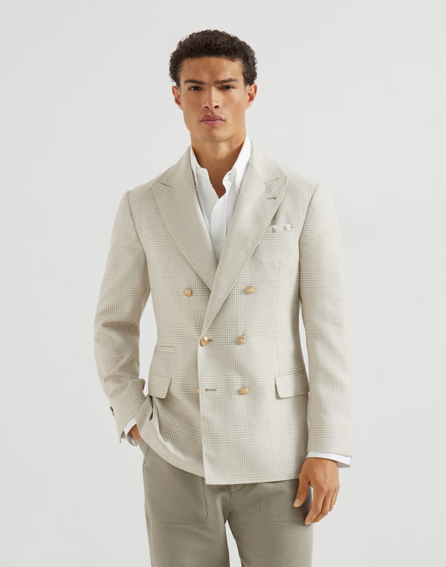 グレンチェック アンコンジャケット ユタ メンズ - Brunello Cucinelli