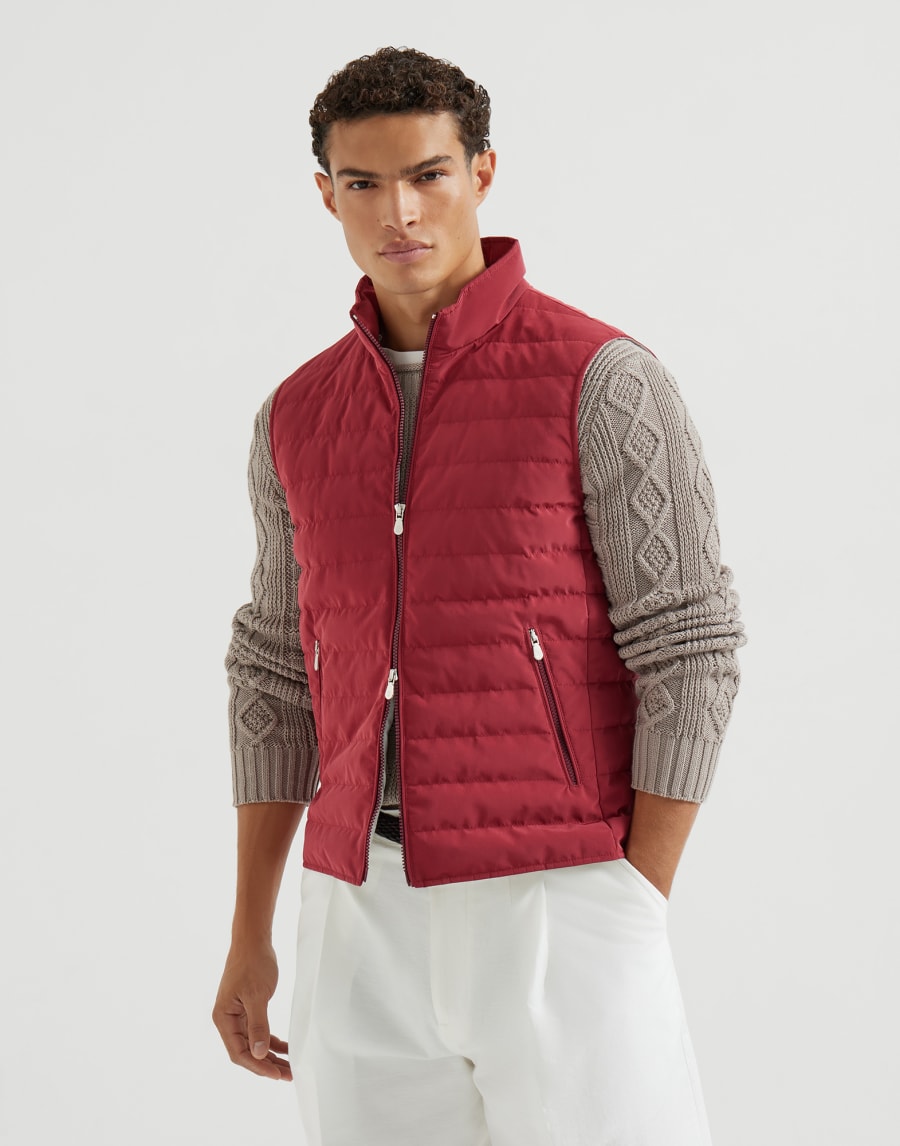 Plumífero sin mangas de nailon Cereza Hombre - Brunello Cucinelli