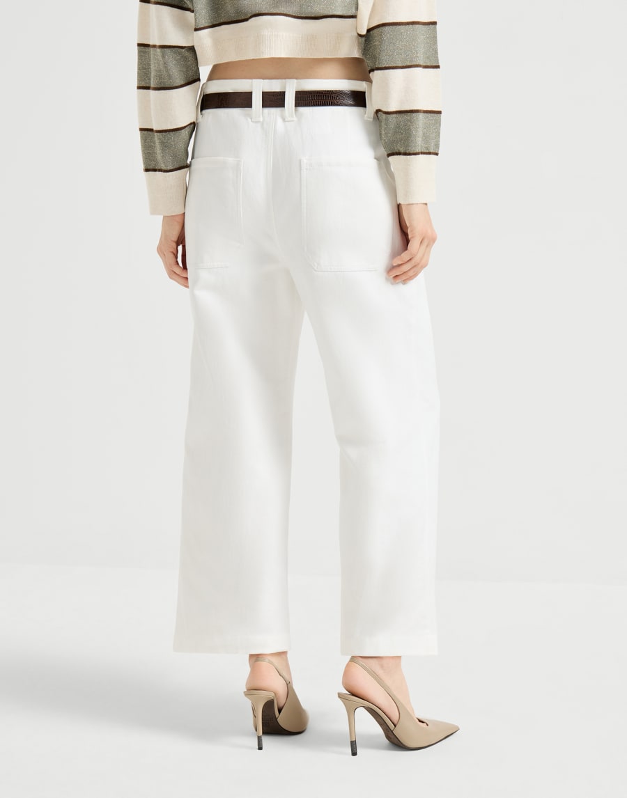 Chino Crop trousers White Woman - Brunello Cucinelli