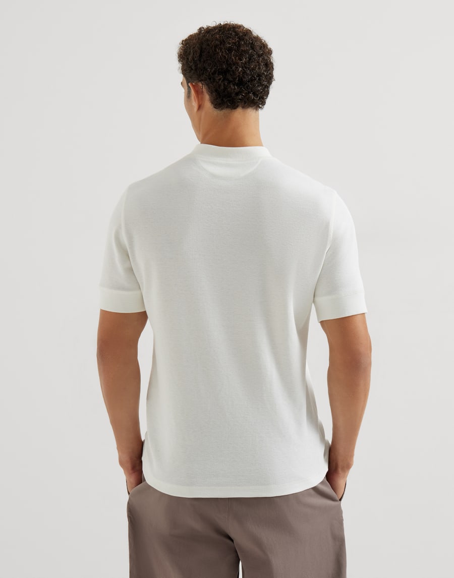 Camiseta en punto de algodón Blanco Crudo Hombre - Brunello Cucinelli