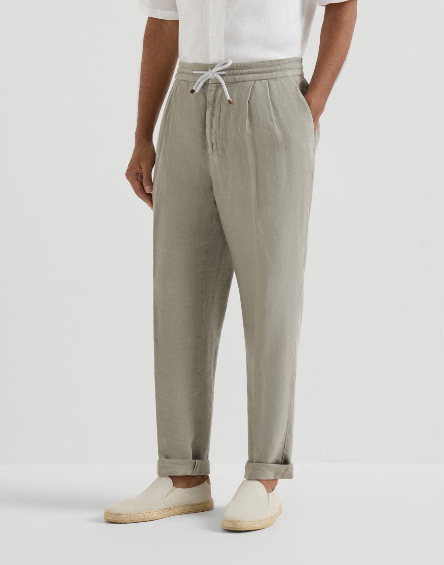 Pantalone con coulisse Khaki Uomo - Brunello Cucinelli